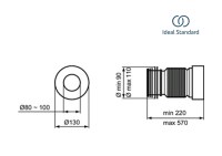 MEDIDAS DESAGÜE FLEXIBLE PARA INODORO IDEAL STANDARD